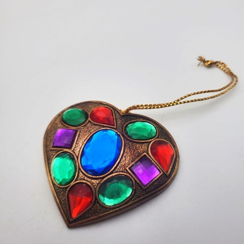 Rhinestone gaudy heart van ghogh‎ styled ornament could be necklace pendant